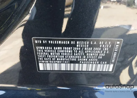 2023 Volkswagen Jetta 1.5T S из США, поврежденный, VIN 3VW4M7BU3PM011321